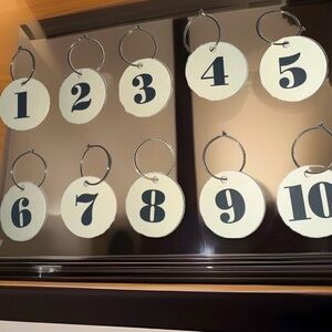 New Kate Spade Charlotte numbered 1-10 wine markers not in box gold